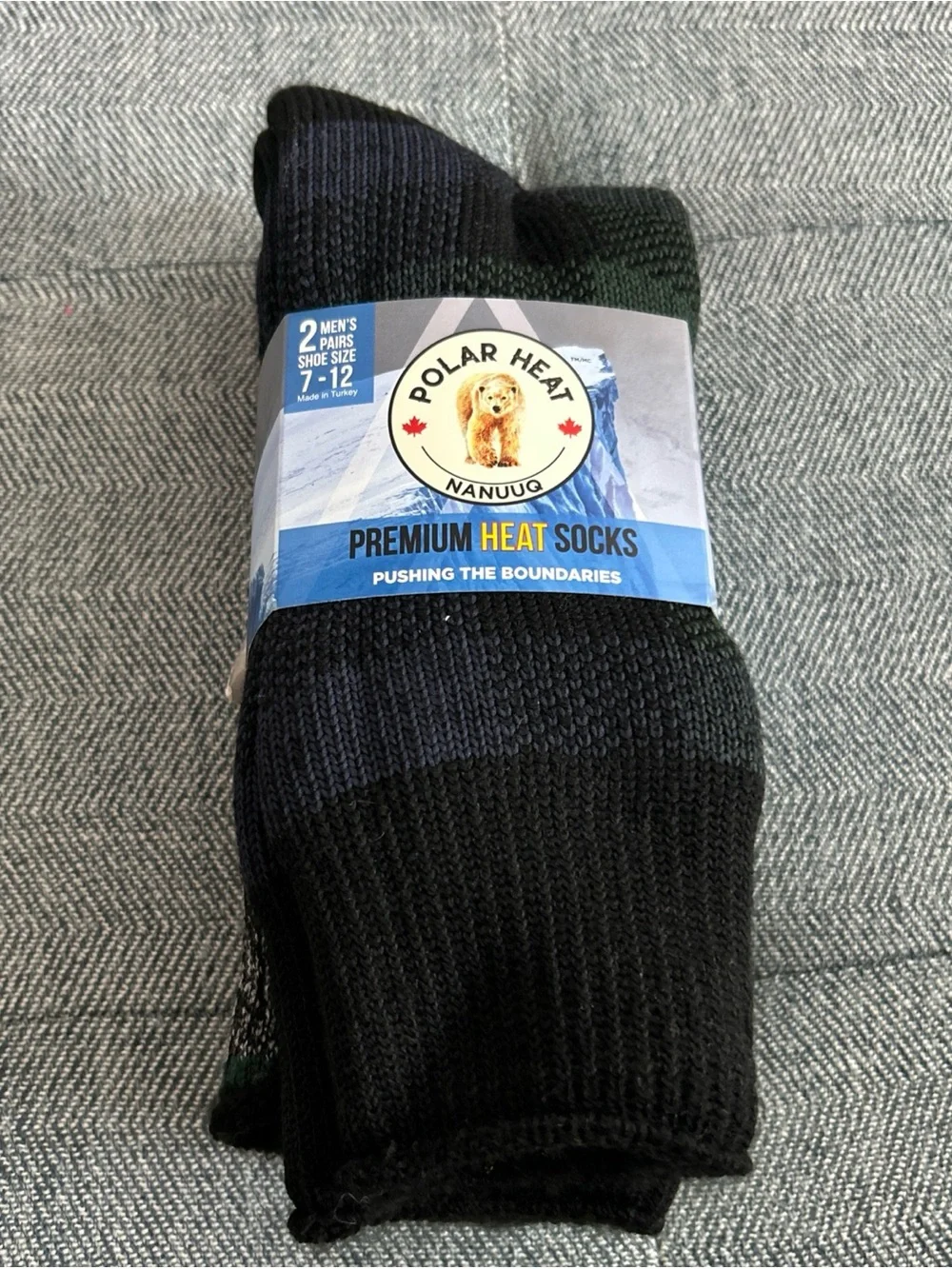 Polar Heat Nanuuq Men’s Premium Heat Socks, 2 Pack Thermal Socks, Size 7-12